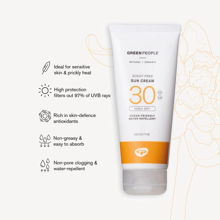 Green People - Scent Free Sun Cream - SPF30 - 200ml - Ready Sweat Go