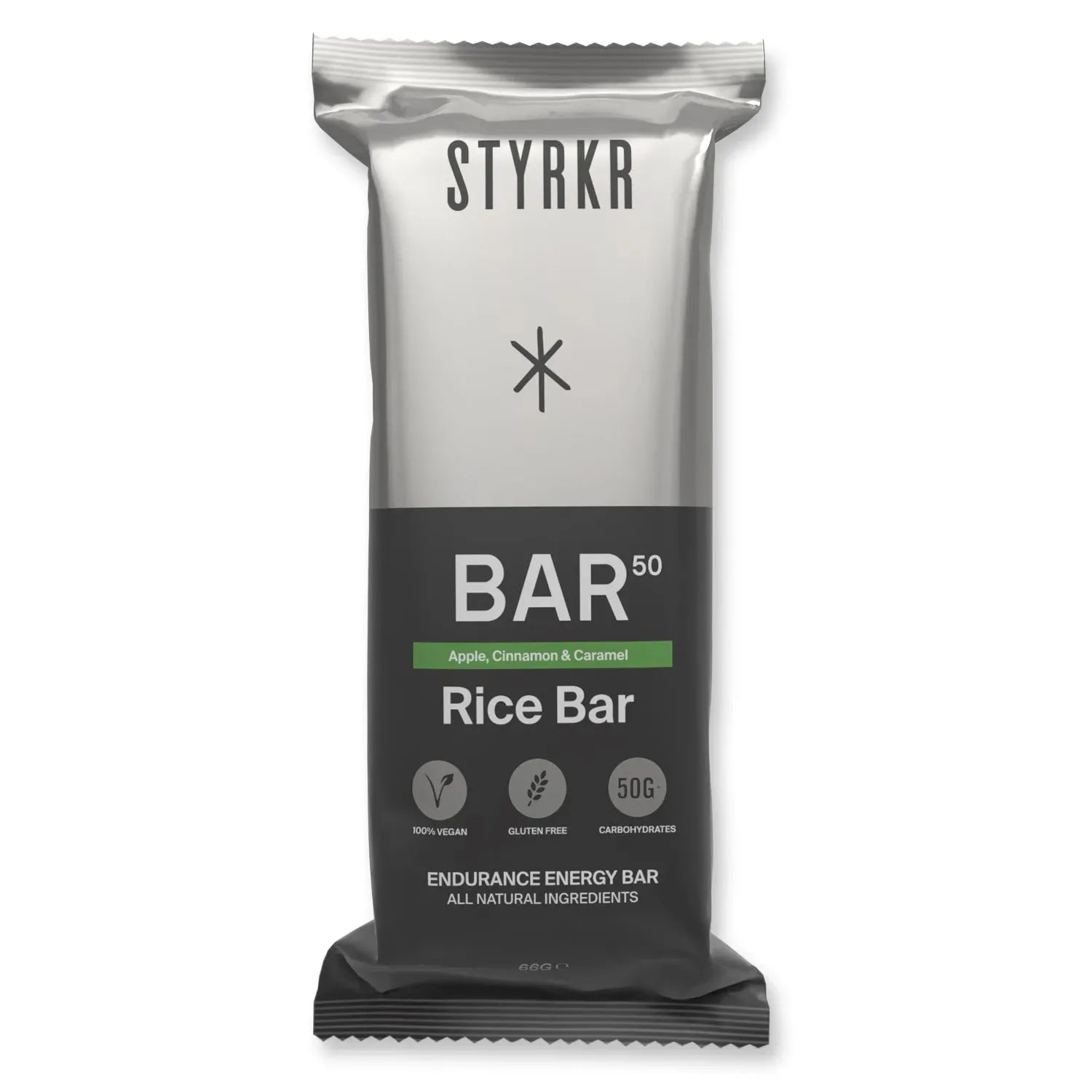 STYRKR BAR50 rice endurance energy bar apple cinnamon caramel flavor vegan gluten free