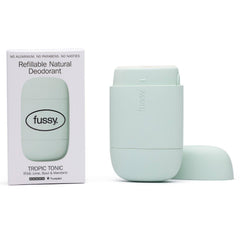 Fussy refillable natural deodorant Tropic Tonic with box, lime basil mandarin scent