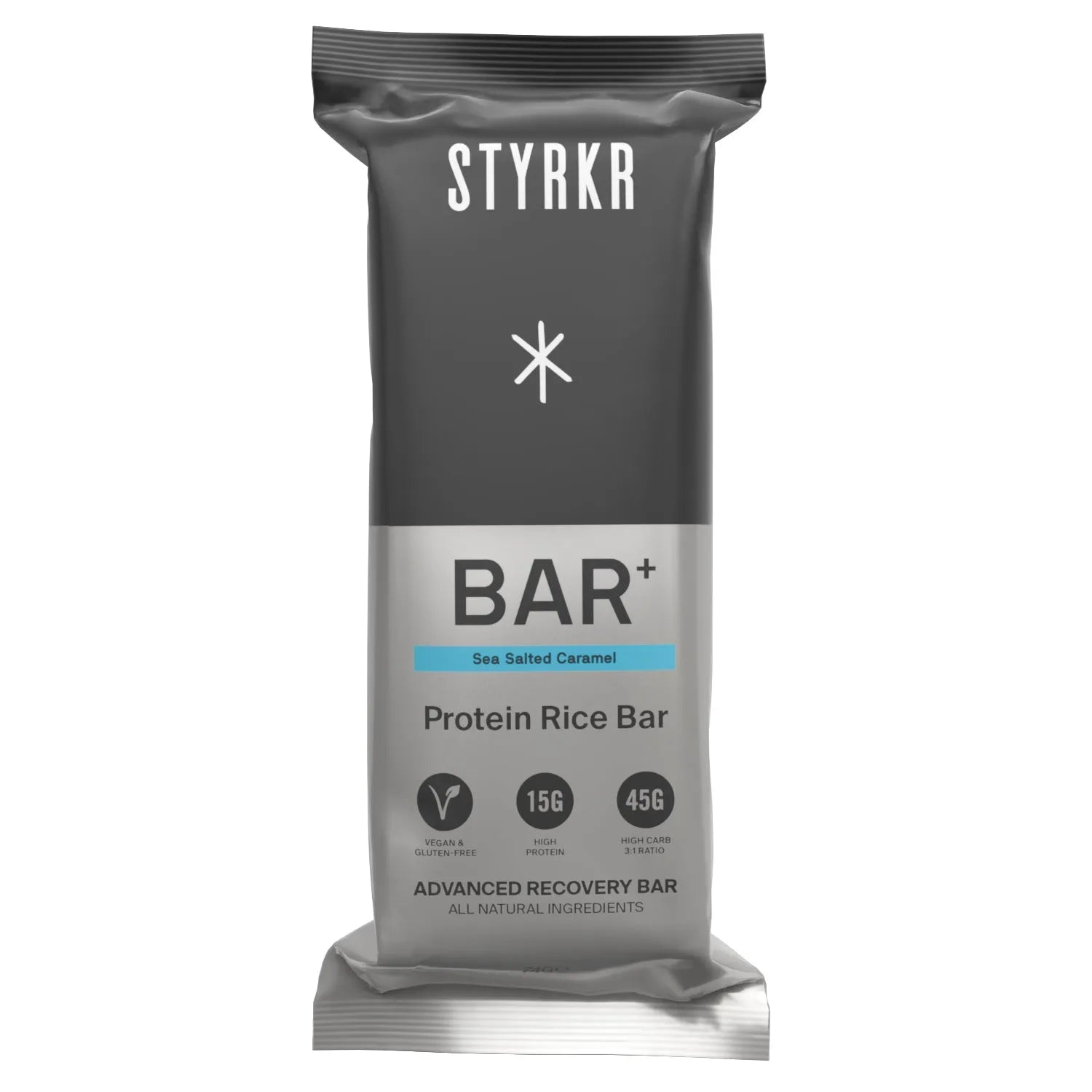 STYRKR BAR+ Sea Salted Caramel protein rice bar vegan gluten-free advanced recovery snack