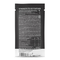 Back of STYRKR Mix90 Caffeine energy drink mix packet with nutrition info and ingredients