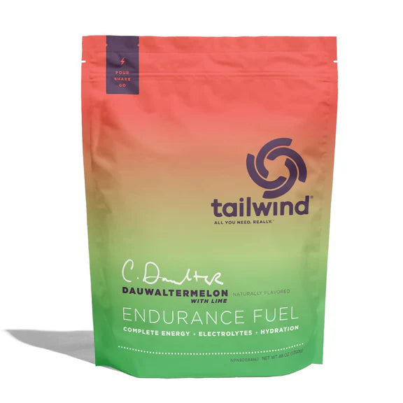 Tailwind Endurance Fuel Dauwaltermelon with lime hydration powder bag on white background
