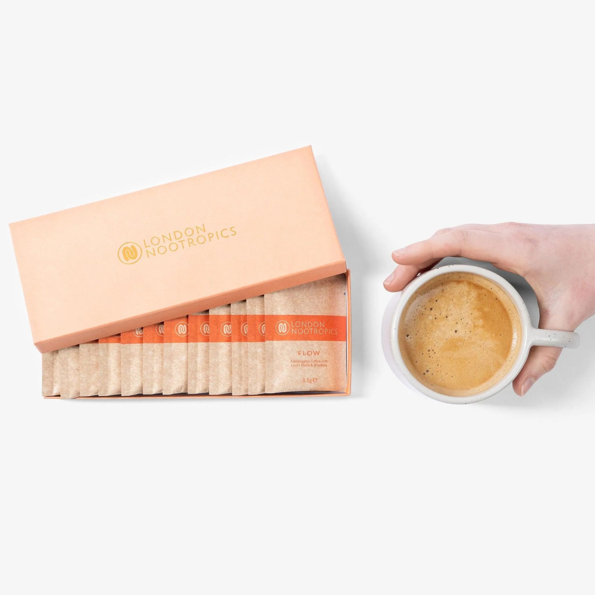 London Nootropics - Flow Mushroom Coffee - 12 Sachet Box - Ready Sweat Go