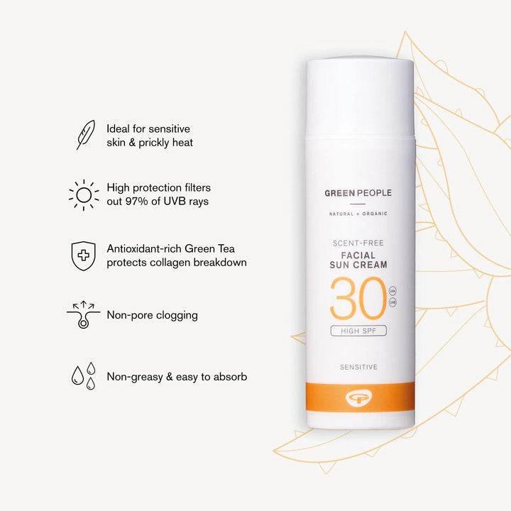 Green People - Facial Sun Cream - SPF30 - 50Ml - Ready Sweat Go