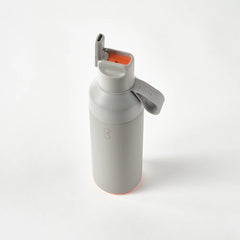 Rock grey Ocean Bottle 500ml reusable water bottle with flip lid on white background