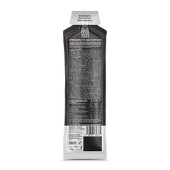 Back of Strykr energy gel sachet with nutrition info, ingredients, and QR code visible