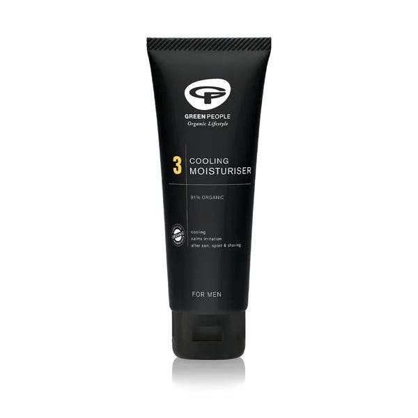 Green People 3 Cooling Moisturiser for men in black tube, organic skincare product