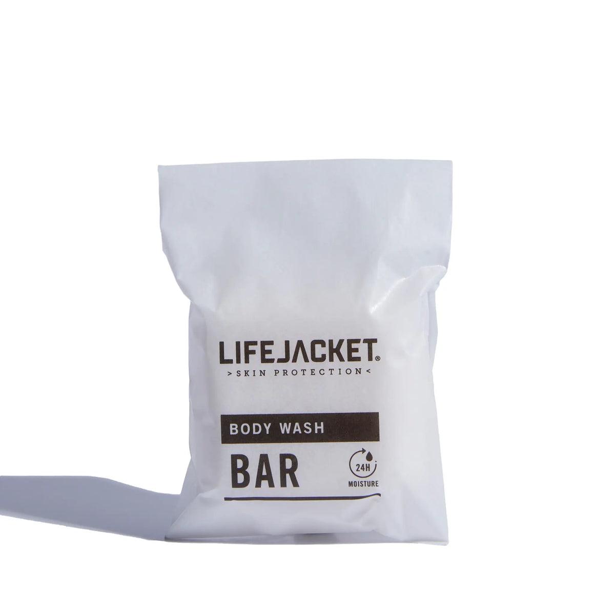 LifeJacket Body Wash Bar in white packaging on a plain white background