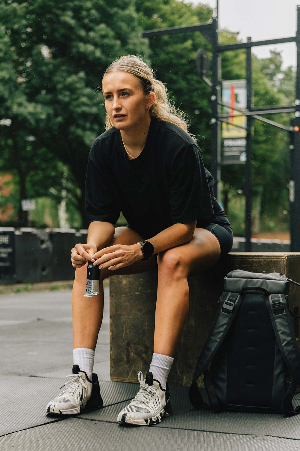 Hybrid athlete moving between running and functional fitness work