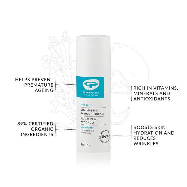 Green People - Vita Min Fix 24 Hour Repair Cream - 50ml - Ready Sweat Go
