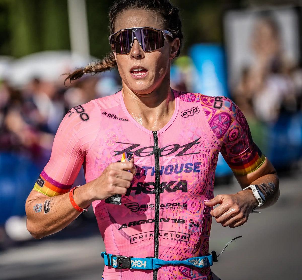 An endurance athlete putting her training into practice