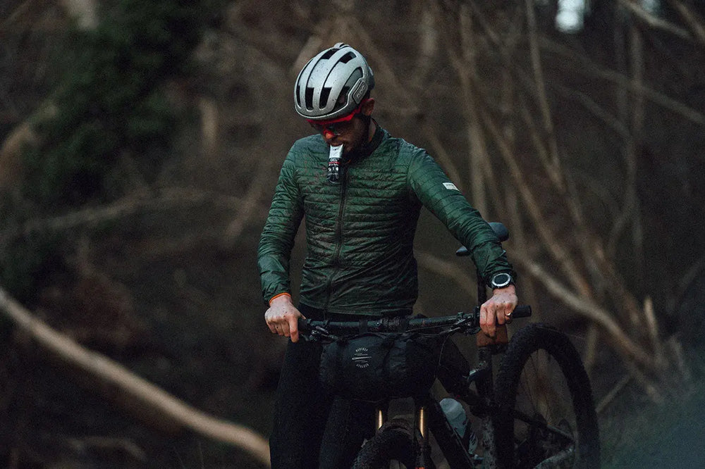 Mountain biker using endurance fuel during a ride