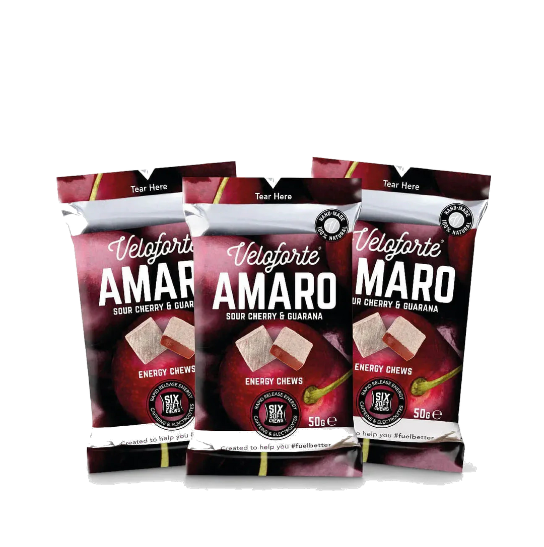 Veloforte - Amaro - Sour Cherry Energy Chews product image on transparent background