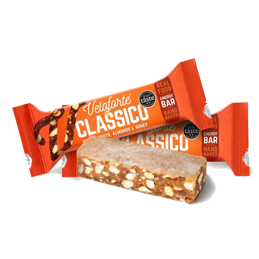 Veloforte - Classico- Citrus Fruits, Almonds &amp; Honey Energy Bar product image on transparent background