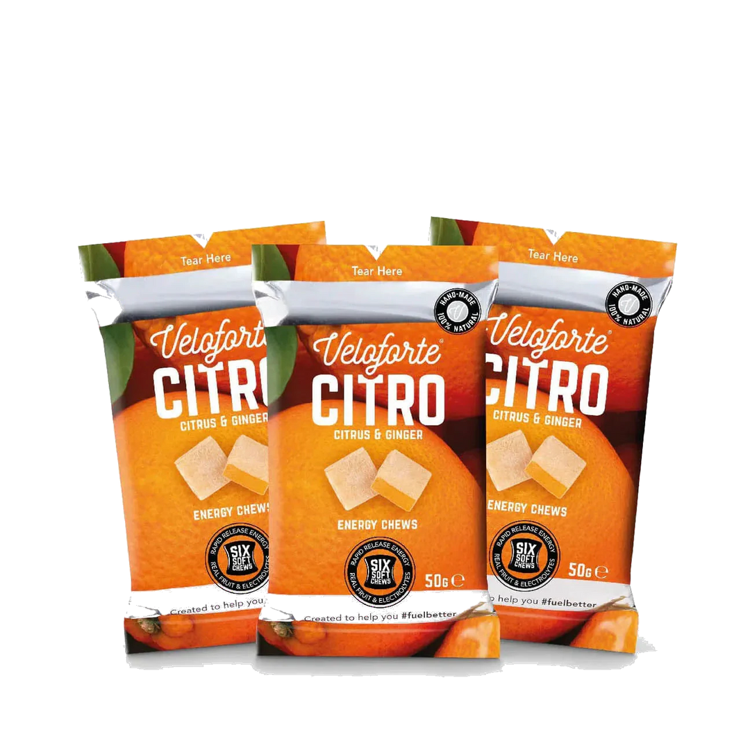 Veloforte - Citro - Citrus &amp; Ginger Energy Chews product image on transparent background