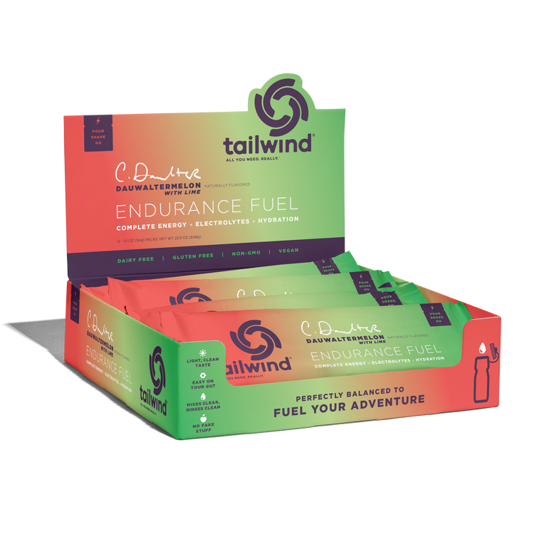 Tailwind Endurance Fuel Dauwaltermelon with Lime 12 stick pack box