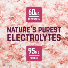 Pink Himalayan salt crystals background with text: Nature&