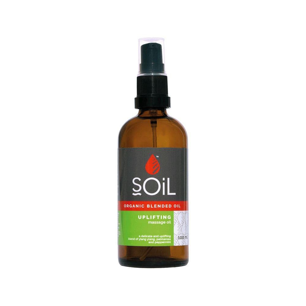 SOiL Organic Blended Oil Uplifting massage oil 100ml amber spray bottle